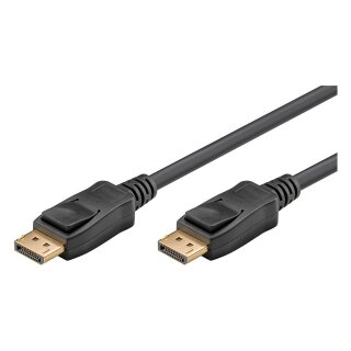 Goobay Essential Kabel DisplayPort Stecker > DisplayPort Stecker, 8K / 144Hz (schwarz, 2 Meter, 54 Gbit/s, DisplayPort 2.0 / 2.1)