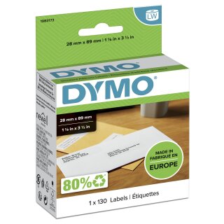 DYMO Original Etikett für LabelWriter™, Adressen - weiss - permanent haftend, 1 x 130 Etiketten