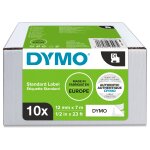 1x10 Dymo D1 Schriftband 12mmx7m schwarz auf wei