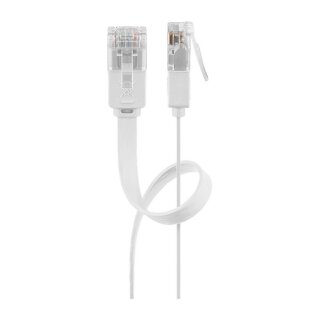 Goobay Patchkabel RJ45 Stecker > RJ45 Stecker CAT.6 U/UTP (wei, 5 Meter, Flachkabel)