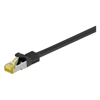 Goobay Patchkabel RJ-45 SFTP, mit Cat 7 Rohkabel (schwarz, 10 Meter, 500 MHz)