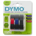 3x1 Dymo 3D Prgeband 9 mm x 3 m Plastik rot/blau/schwarz