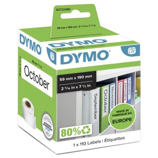 Dymo Farbband - S0722480 - 99019 - 1 Rolle à 110 - 59x190mm - weiß