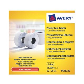 AVERY Zweckform Preisetiketten weiß ablösbar 26,0 x 12,0 mm, 10 Rollen