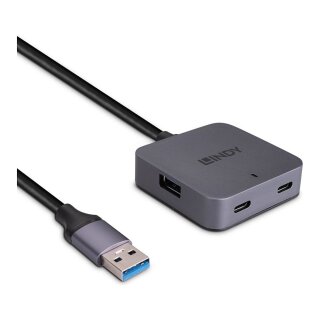 5m USB 3.0 Hub, 4 Ports 2 USB Typ C und 2 USB Typ A
