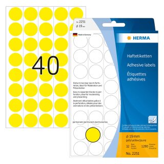HERMA Klebepunkte Ø 19,0 mm gelb