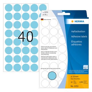 HERMA Klebepunkte Ø 19,0 mm blau