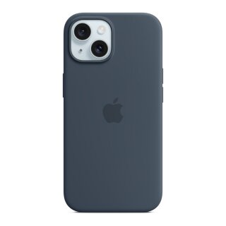 Apple Silikon Case mit MagSafe für Apple iPhone 15, sturmblau