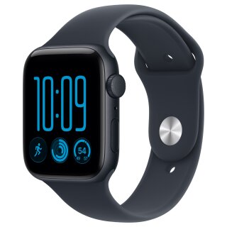 Apple Watch SE 3 Aluminium 44mm Mitternacht (Sportarmband navyblau) M/L