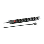 Steckdosenleiste 1HE 8 x CEE 7/3 mit Schalter,...