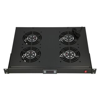 Fan Panel 19inch 4 Fans with Thermostat