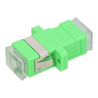 Adapter SC/APC Single Mode Simplex Transparent Dust Caps Uncoated Green Acrylonitrile