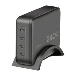 USB-C Desktop charger, 240 W, GaN, 4-port, 4x USB-C (PD),...