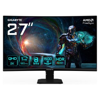 68,6 cm (27") 2560 x 1440 Pixel Gigabyte GS27QCA EK 16:9 Quad HD VA 1 ms 180 Hz HDR DisplayPort HDMI VESA