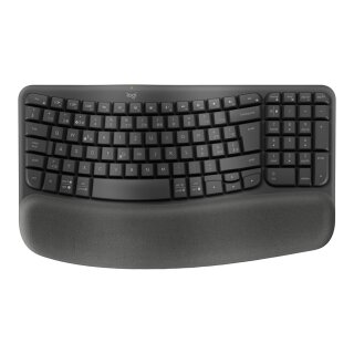 LOGITECH Wave Keys wireless ergonomic keyboard - GRAPHITE - (CH) - 2.4GHZ/BT - N/A - CENTRAL-419 - UNIVERSAL