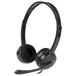 Natec Headset Canary Go, On-Ear, Wired, Microphone, Black