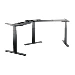 Sit-stand desk frame, triple motor, 120° angled, black