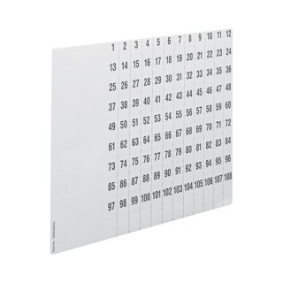 Hager Beschriftungsbgen universZ ZZ90C Nummerierung 1-108 DIN A4 10Stck