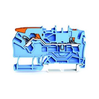 WAGO 2102-5204 2-Leiter-Durchgangsklemme ,mit Hebel und Drcker,2,5mm,blau