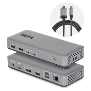 USB-C Dockingstation Dual 4K 60Hz DisplayPort MST Dock 100W Power Delivery Laptop-Ladung 1GbE treiberlos Windows