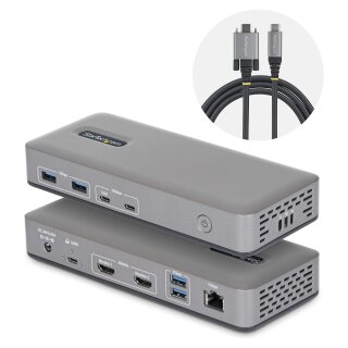 USB-C Dockingstation Dual 4K 60Hz HDMI MST Dock 100W Power Delivery Laptop-Ladung 1GbE treiberlos Windows