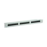 Kat.6 Class E 48,26cm 19Zoll-Patchpanel 24P ungeschirmt grau