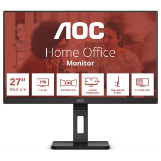 TFT 68,6cm/27" (1920x1080) AOC 27E3QAF 16:9 FHD IPS 4ms 75Hz HDMI VGA DP Speaker Pivot Black