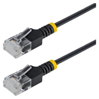 STARTECH.COM 30cm schwarzes Ultra Slim Cat6a Ethernetkabel UTP reines Kupferdraht Dünnes 34AWG RJ45 Netzwerk-Patchkabel