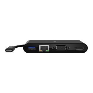 Belkin USB-C auf Gigabit-Ethernet/HDMI/VGA/USB-A-Adapter, blk