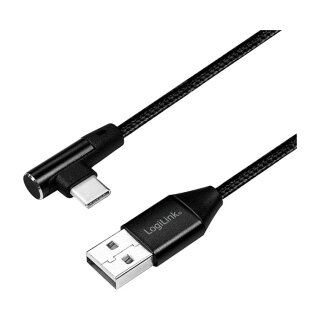 Logilink USB-Stecker USB 2.0 zu USB-C (90° gewinkelt) 1,0m
