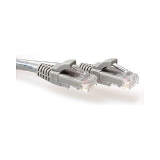 Grey 2.5 meter U/UTP CAT6A patch cable snagless with RJ45 connectors