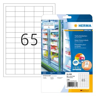 HERMA Tiefkühletiketten A4 weiß 38,1x21,2 mm Papier 1625 St.
