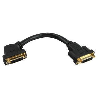 InLine DVI-I 24+5 (BU-BU) 0,2m Adapterkabel 45° gewinkelt Schwarz