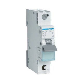 Hager Leitungsschutzschalter MCS110 1polig 6kA C-10A Quick Connect 1M