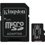 CARD 64GB Kingston Canvas Select Plus MicroSDXC 100MB/s +Adapter