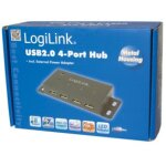 HUB 4Port LogiLink aktiv mit Netzteil Black