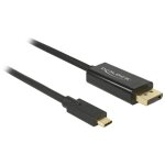 DeLock DisplayPort 1.2 > USB-C (ST-ST) 1m Adapterkabel 4K 60Hz Schwarz