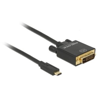 DeLock DVI 24+1 > USB-C (ST-ST) 1m Adapterkabel 4K 30Hz Schwarz