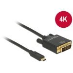 KAB USB-C > DVI 24+1 (ST-ST) 1m 4K 30Hz DeLOCK Black