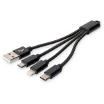 Digitus USB 3.0 > Lightning/Micro-USB/USB-C 0,15m...