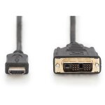 HDMI > DVI (18+1) (ST-ST) DIGITUS 2m Black